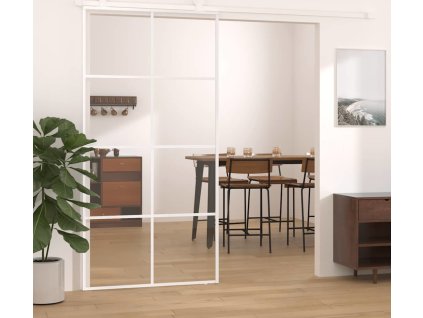 Posuvné dveře 102,5 x 205 cm ESG sklo a hliník [151676] (Barva Bílá)