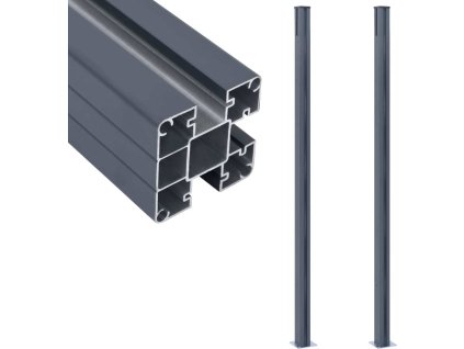 Plotové sloupky 2 ks hliník 185 cm [148986] (Barva Tmavě šedá)