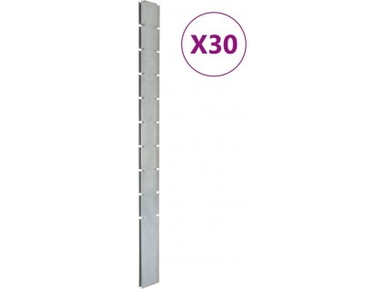 Plotové sloupky 30 ks stříbrné 240 cm pozinkovaná ocel [3196209]