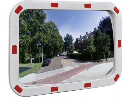 Dopravní vypouklé zrcadlo obdélníkové 40 x 60 cm s odrazkami [141682]