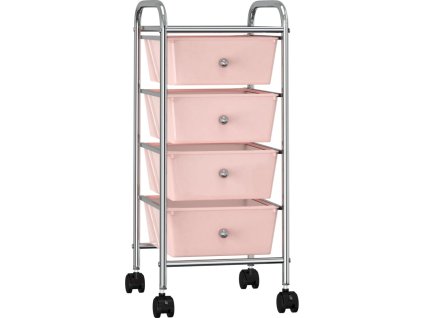 Mobilní úložný vozík se 4 zásuvkami plastový [320400] (Barva Růžová)
