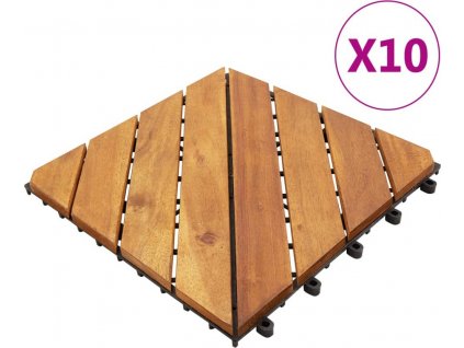 Terasové dlaždice 10 ks 30 x 30 cm masivní akáciové dřevo [310120]