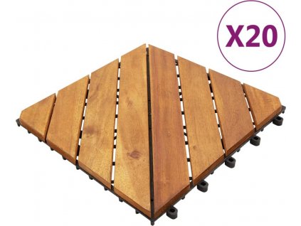 Terasové dlaždice 20 ks 30 x 30 cm masivní akáciové dřevo [3114666]