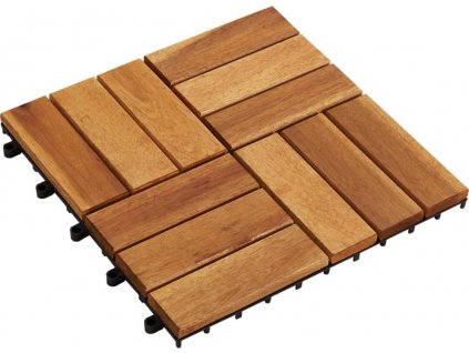 Terasové dlaždice 10 ks 30 x 30 cm masivní akáciové dřevo [41585]
