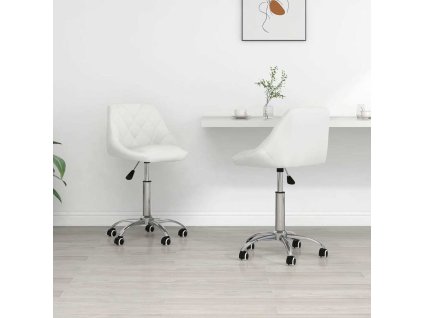 Otočné jídelní židle 2 ks umělá kůže [335199] (Barva Bílá)