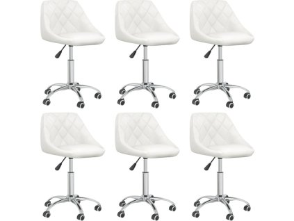 Otočné jídelní židle 6 ks umělá kůže [3088675] (Barva Bílá)