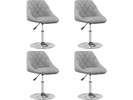 Otočné jídelní židle 4 ks samet [3088758] (Barva Světle šedá)