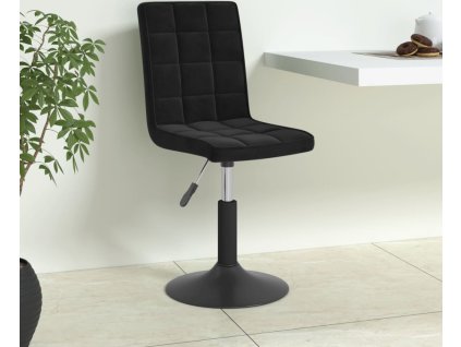 Otočné jídelní židle 4 ks samet [3089286] (Barva Černá)