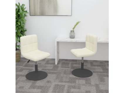 Otočné jídelní židle 2 ks samet [334262] (Barva Krémová)