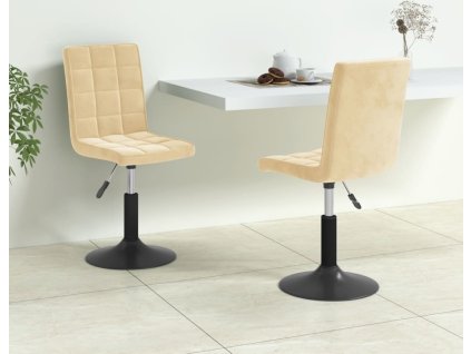 Otočné jídelní židle 2 ks samet [335740] (Barva Krémová)