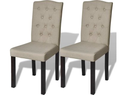 Otočné jídelní židle 2 ks textil [248997] (Barva Krémová)