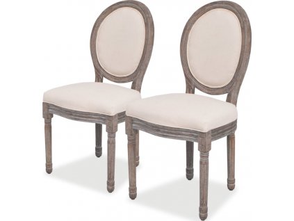 Jídelní židle 2 ks krémové textil [244087]