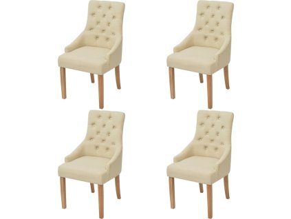 Jídelní židle 4 ks textil [274425] (Barva Krémová)