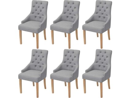 Jídelní židle 6 ks textil [274422] (Barva Světle šedá)