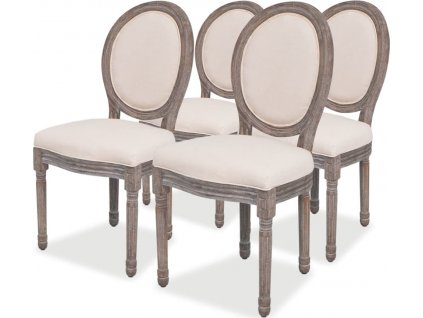 Jídelní židle 4 ks krémové textil [244088]
