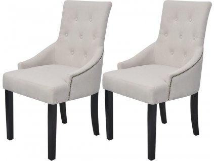 Jídelní židle 2 ks krémově šedé textil [242402]