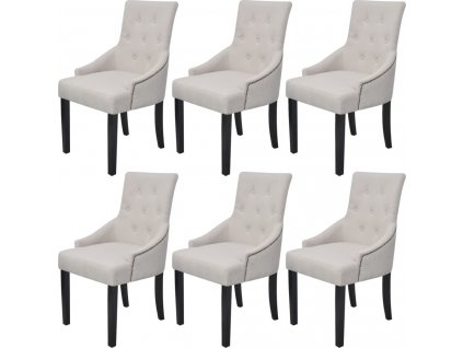 Jídelní židle 6 ks krémově šedé textil [272507]