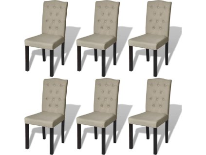 Jídelní židle 6 ks textil [160790] (Barva Béžová)