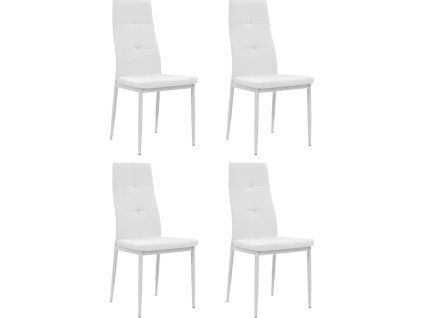 Jídelní židle 4 ks umělá kůže [246190] (Barva Bílá)