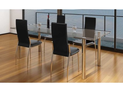 Jídelní židle 4 ks umělá kůže [281659] (Barva Hnědá)