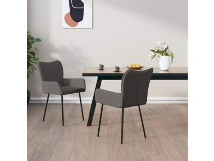 Jídelní židle 2 ks textil [344832] (Barva Tmavě šedá)