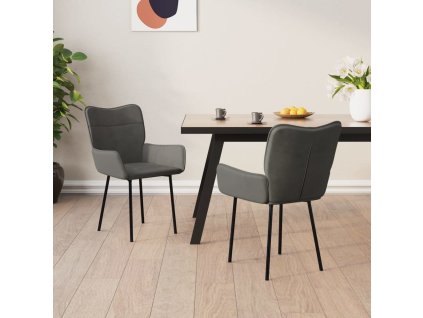 Jídelní židle 2 ks samet [344828] (Barva Hnědá)