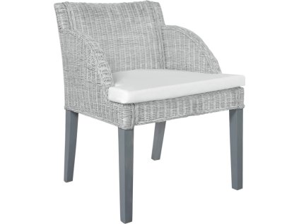 Jídelní židle s poduškou ratan [325486] (Barva Hnědá)