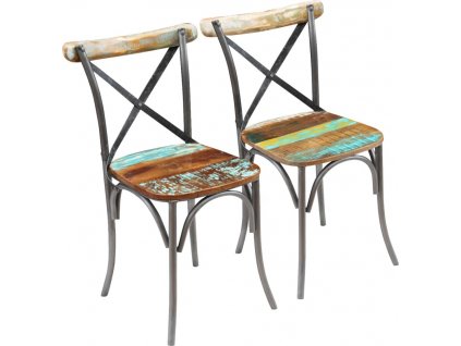 Jídelní židle 2 ks masivní recyklované dřevo [243722]