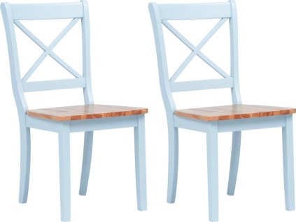 Jídelní židle 2 ks masivní kaučukovník [247360] (Barva šedá a přírodní)