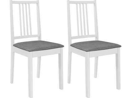 Jídelní židle s poduškami 2 ks bílé masivní dřevo [247636]