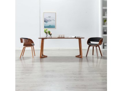 Jídelní židle 2 ks krémové ohýbané dřevo a umělá kůže [270043]