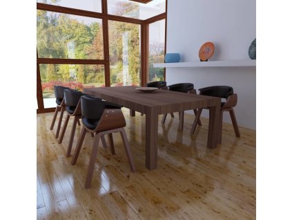 Jídelní židle 6 ks ohýbané dřevo a textil [270552]