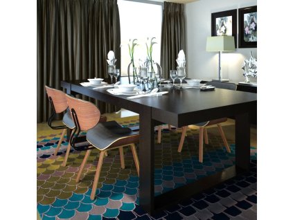 Jídelní židle 4 ks ohýbané dřevo a textil [270550] (Barva černá a tmavě hnědá)