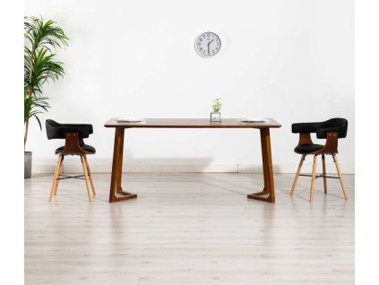 Jídelní židle 2 ks tmavě šedé ohýbané dřevo a textil [283138]