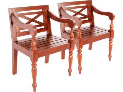 Židle Batavia 2 ks masivní mahagonové dřevo [246965]
