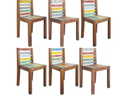 Jídelní židle 6 ks masivní recyklované dřevo [3082891]