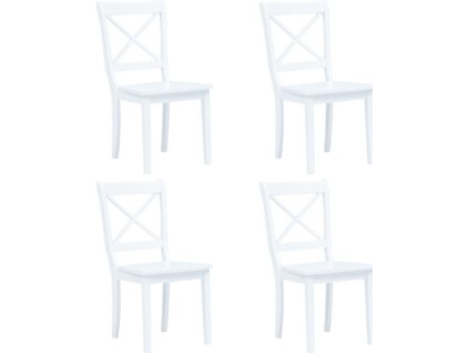 Jídelní židle 4 ks masivní kaučukovník [247357] (Barva Bílá)