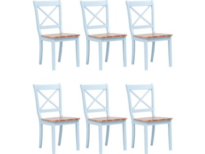 Jídelní židle 6 ks masivní kaučukovník [277545] (Barva šedá a přírodní)