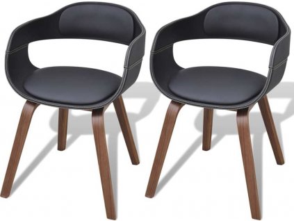 Jídelní židle 2 ks ohýbané dřevo a umělá kůže [271944]