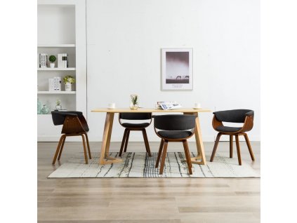 Jídelní židle 4 ks ohýbané dřevo a textil [278728]