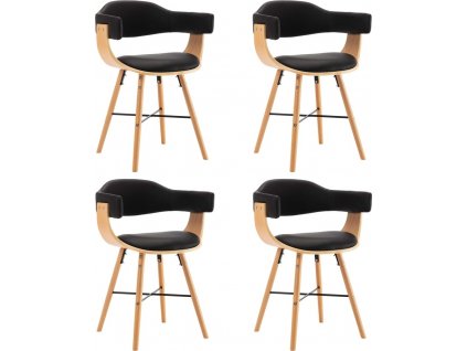 Jídelní židle 4 ks krémové umělá kůže a ohýbané dřevo [279493]
