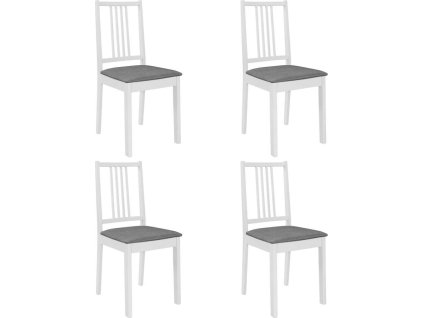 Jídelní židle s poduškami 4 ks masivní dřevo [247637] (Barva Bílo-šedá)