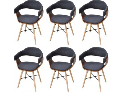 Jídelní židle 6 ks krémové umělá kůže a ohýbané dřevo [279496]