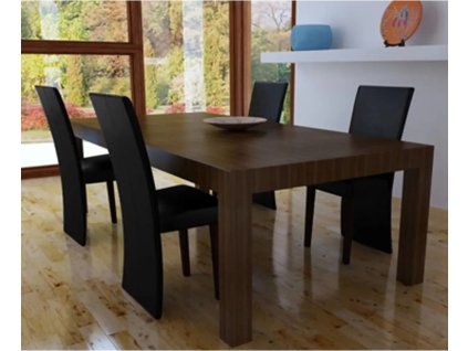 Jídelní židle 4 ks umělá kůže [60597] (Barva Černá)