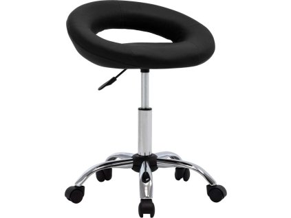 Otočná jídelní židle umělá kůže [3085830] (Barva Černá)