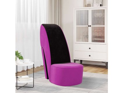 Křeslo s vysokým podpatkem samet [248645] (Barva Fialová)