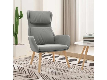 Relaxační křeslo samet [341351] (Barva Světle šedá)