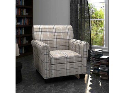 Křeslo s poduškou textil [240978] (Barva Krémová)