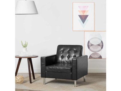 Křeslo 75x70x75 cm umělá kůže [247018] (Barva Černá)