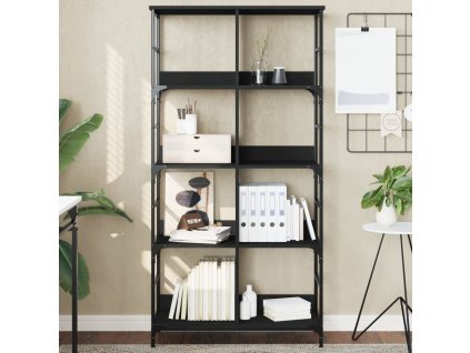 Knihovna 78,5 x 33 x 153 cm kompozitní dřevo [835254] (Barva Černá)